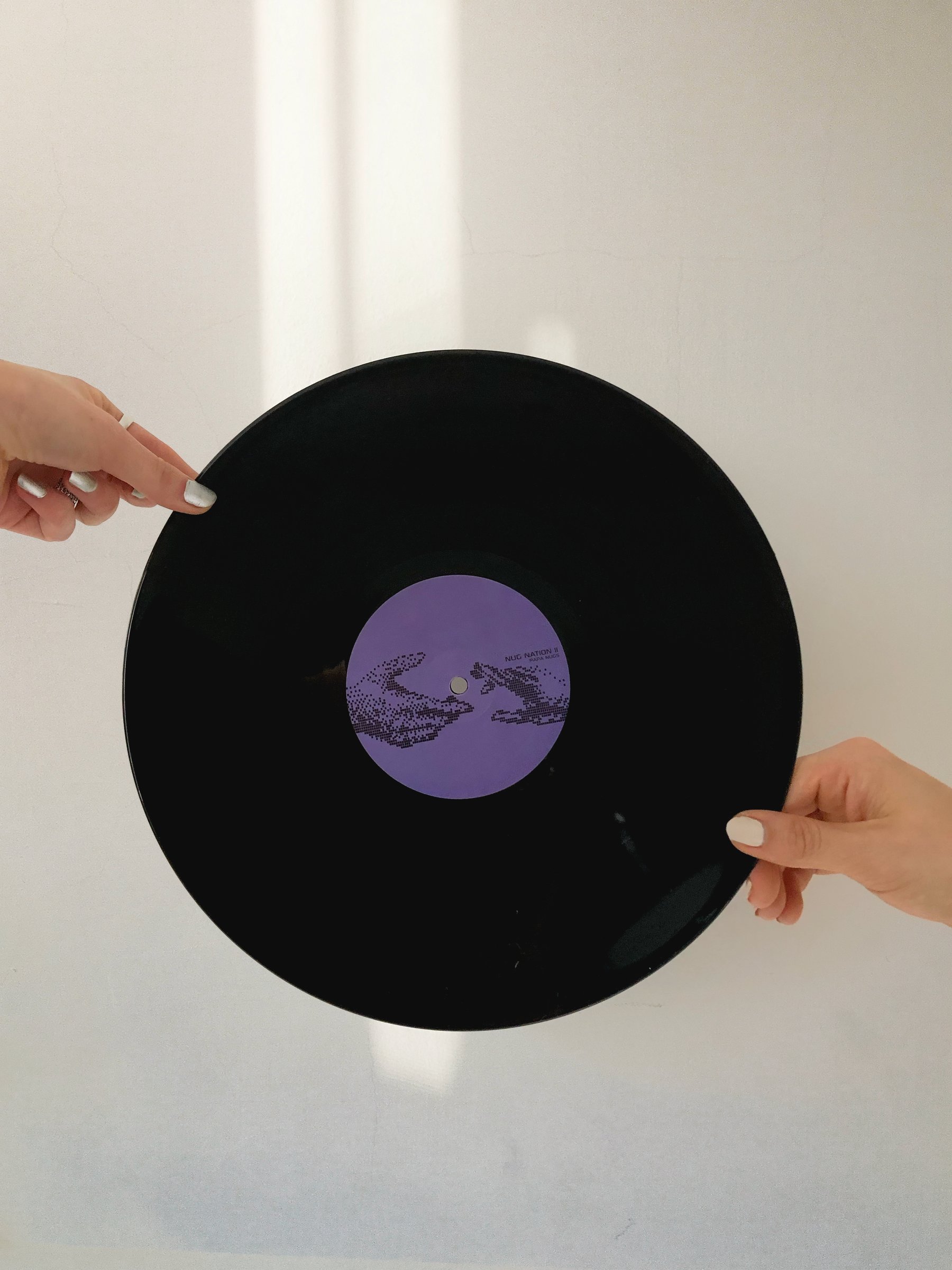 Papa Nugs vinyl record held in hands